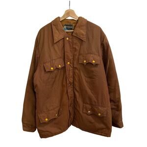 Vintage Matterhorn Shirt Jacket Mens 4XL Brown Hooded Shacket Outdoors Korea